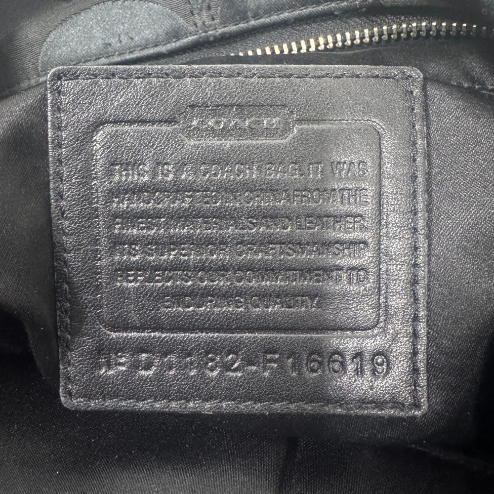 Coach Brooke Signature Sateen Hobo Bag Large Black Monogram Satchel F16619 - Picture 2 of 8